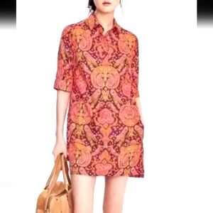 Banana Republic Paisley Shift Mini Dress Women's Size 8